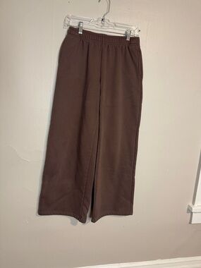 Wide-Leg Cozy Pull-On Pants in Chocolate Brown